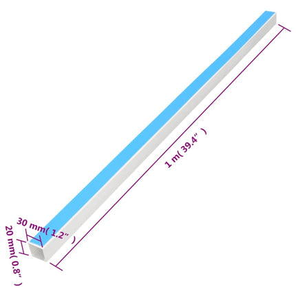 Cable Trunking Self-Adhesive 1.2"x0.8" 98.4'PVC