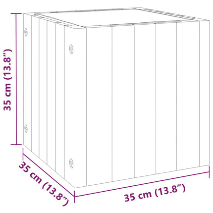 Garden Planter 13.8"x13.8"x13.8" Solid Wood Acacia