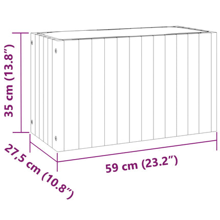 Garden Planter 23.2"x10.8"x13.8" Solid Wood Acacia