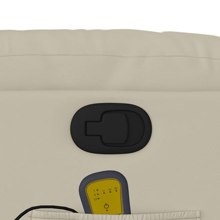 Massage Recliner Chair Cream Faux Leather