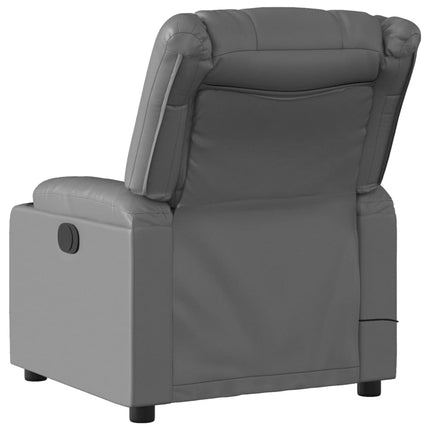 Massage Recliner Chair Gray Faux Leather