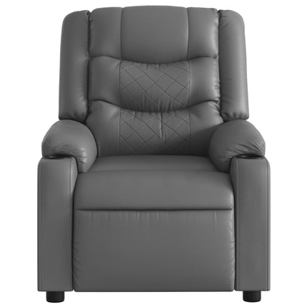 Massage Recliner Chair Gray Faux Leather
