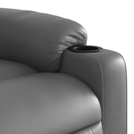 Massage Recliner Chair Gray Faux Leather