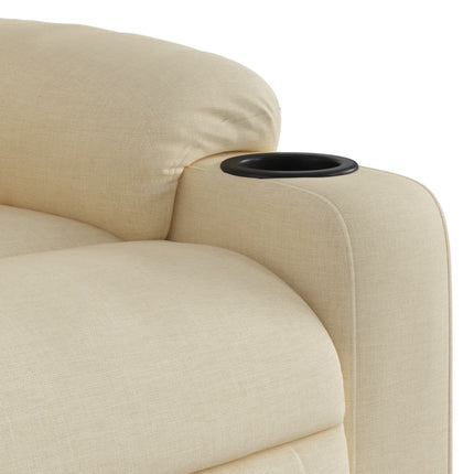 Massage Recliner Chair Cream Fabric