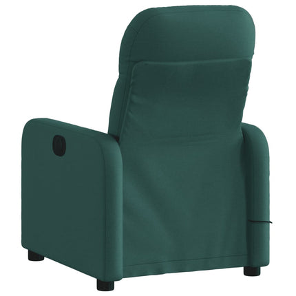 Massage Recliner Chair Dark Green Fabric