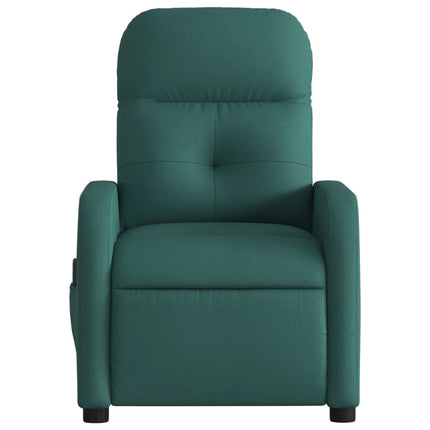 Massage Recliner Chair Dark Green Fabric