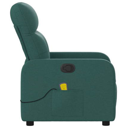 Massage Recliner Chair Dark Green Fabric
