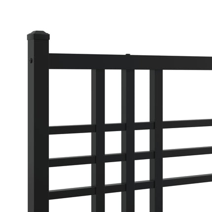 Metal Bed Frame without Mattress with Footboard Black 59.1"x78.7