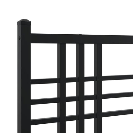 Metal Bed Frame without Mattress with Footboard Black 76"x79.9