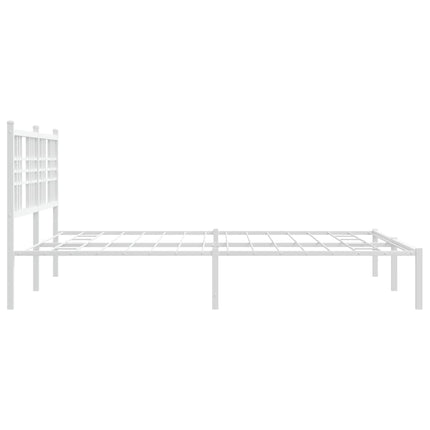 Metal Bed Frame without Mattress with Headboard White 59.1"x78.7