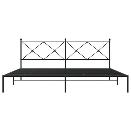 Metal Bed Frame without Mattress with Headboard Black 76"x79.9