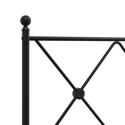 Metal Bed Frame without Mattress with Headboard Black 76"x79.9
