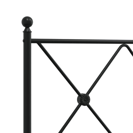 Metal Bed Frame without Mattress with Footboard Black 39.4"x78.7