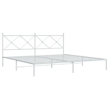 Metal Bed Frame without Mattress with Headboard White 76"x79.9