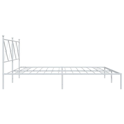 Metal Bed Frame without Mattress with Headboard White 76"x79.9