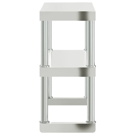 Work Table Overshelf 2-Tier 43.3"x11.8"x25.6" Stainless Steel
