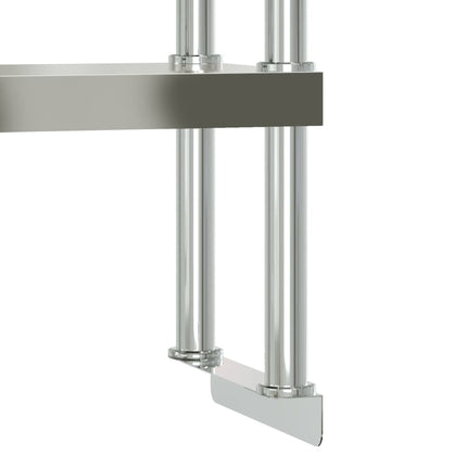 Work Table Overshelf 2-Tier 43.3"x11.8"x25.6" Stainless Steel