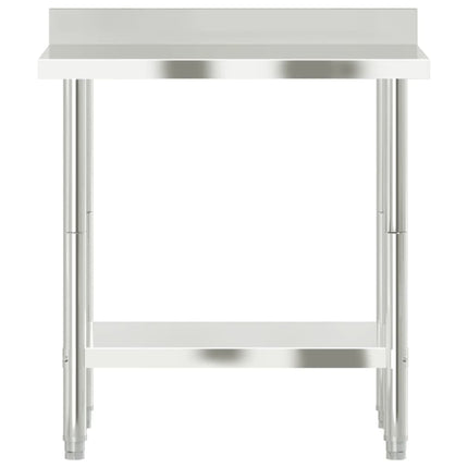 Kitchen Work Table with Backsplash 32.5"x21.7"x36.6" Stainless Steel