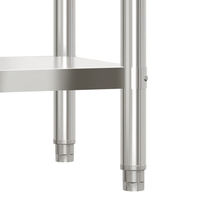 Kitchen Work Table with Backsplash 32.5"x21.7"x36.6" Stainless Steel