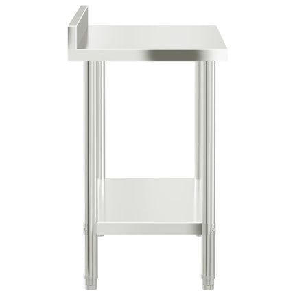 Kitchen Work Table with Backsplash 43.3"x21.7"x36.6" Stainless Steel
