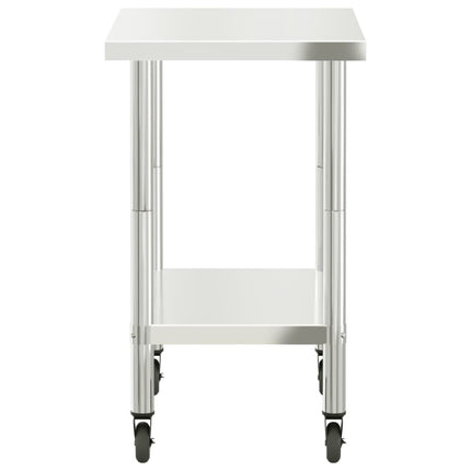 Kitchen Work Table with Wheels 32.5"x21.7"x33.5" Stainless Steel