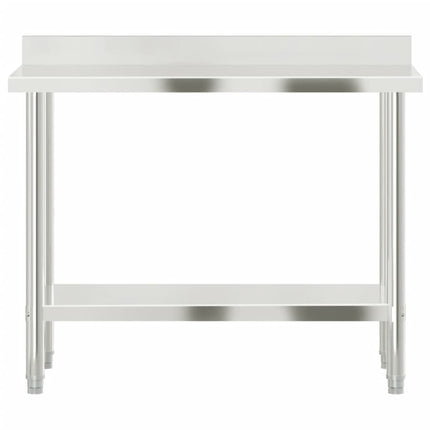 Kitchen Work Table with Backsplash 43.3"x21.7"x36.6" Stainless Steel