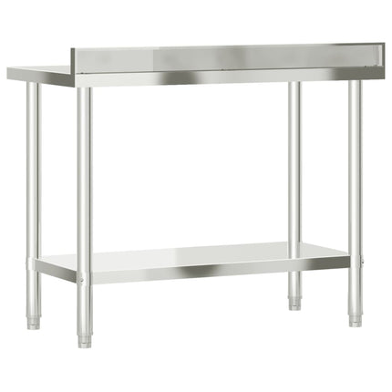Kitchen Work Table with Backsplash 43.3"x21.7"x36.6" Stainless Steel