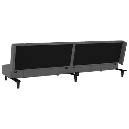 2-Seater Sofa Bed Dark Gray Velvet