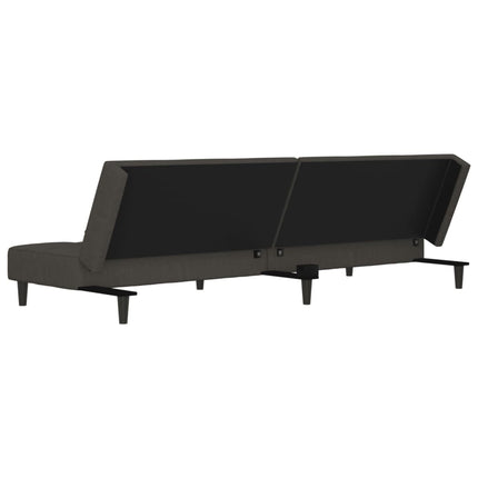 2-Seater Sofa Bed with Two Pillows Dark Gray Velvet