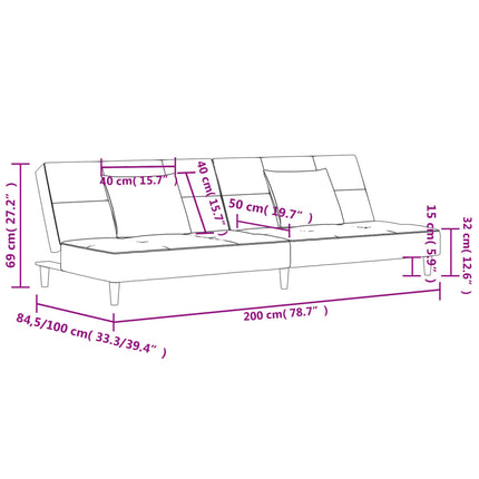 2-Seater Sofa Bed with Two Pillows Dark Green Velvet