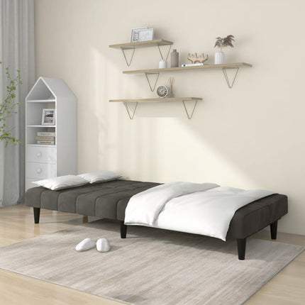 2-Seater Sofa Bed Dark Gray Velvet