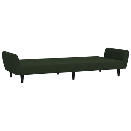 2-Seater Sofa Bed Dark Green Velvet