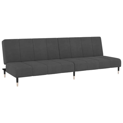 2-Seater Sofa Bed Dark Gray Velvet