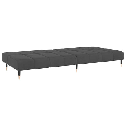 2-Seater Sofa Bed Dark Gray Velvet