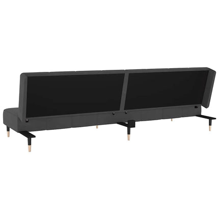 2-Seater Sofa Bed Dark Gray Velvet