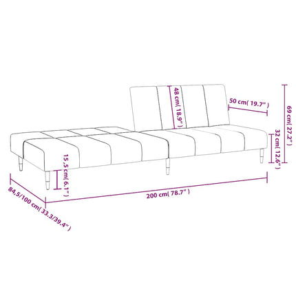 2-Seater Sofa Bed Dark Gray Velvet