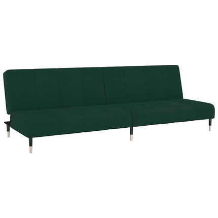 2-Seater Sofa Bed Dark Green Velvet