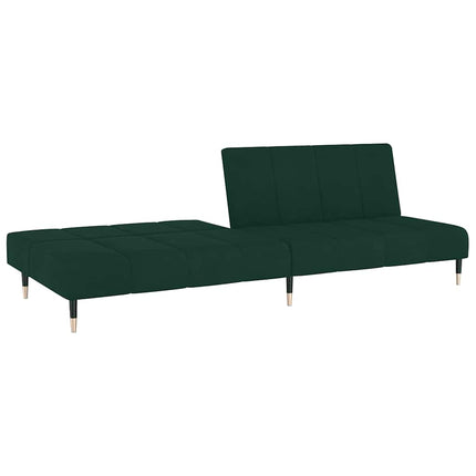 2-Seater Sofa Bed Dark Green Velvet