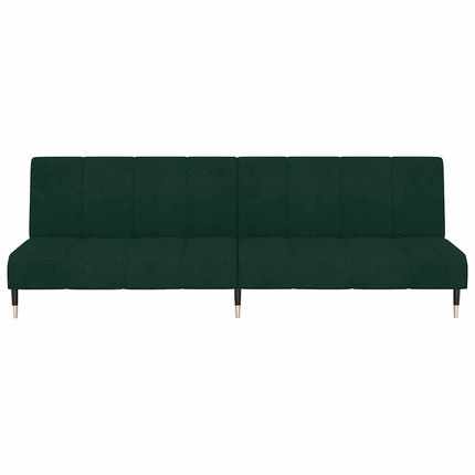 2-Seater Sofa Bed Dark Green Velvet