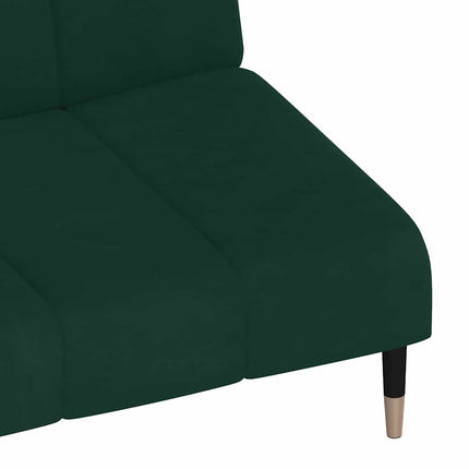 2-Seater Sofa Bed Dark Green Velvet