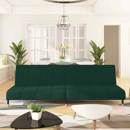 2-Seater Sofa Bed Dark Green Velvet