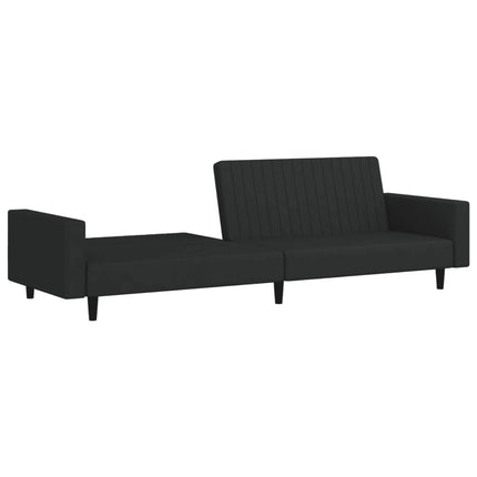 2-Seater Sofa Bed Black Velvet