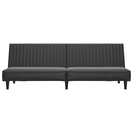 2-Seater Sofa Bed Black Faux Leather
