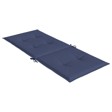 Highback Chair Cushions 2 pcs Navy Blue Fabric