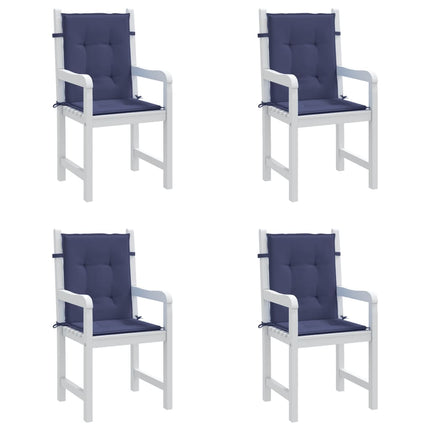Lowback Chair Cushions 4 pcs Navy Blue Fabric