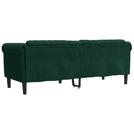 Sofa 3-Seater Dark Green Velvet