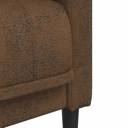 Sofa Chair Brown Faux Suede Leather