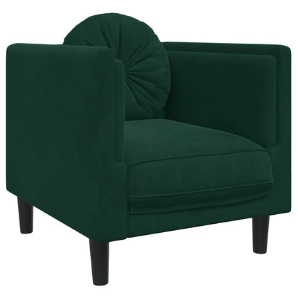 Sofa Chair with Cushion Dark Green Velvet