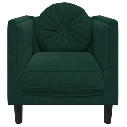 Sofa Chair with Cushion Dark Green Velvet