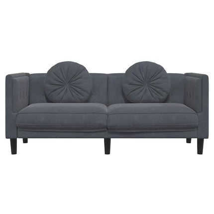 Sofa with Cushions 2-Seater Dark Gray Velvet
